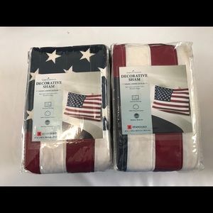 2 Home Classic American Flag Standard Sham NEW